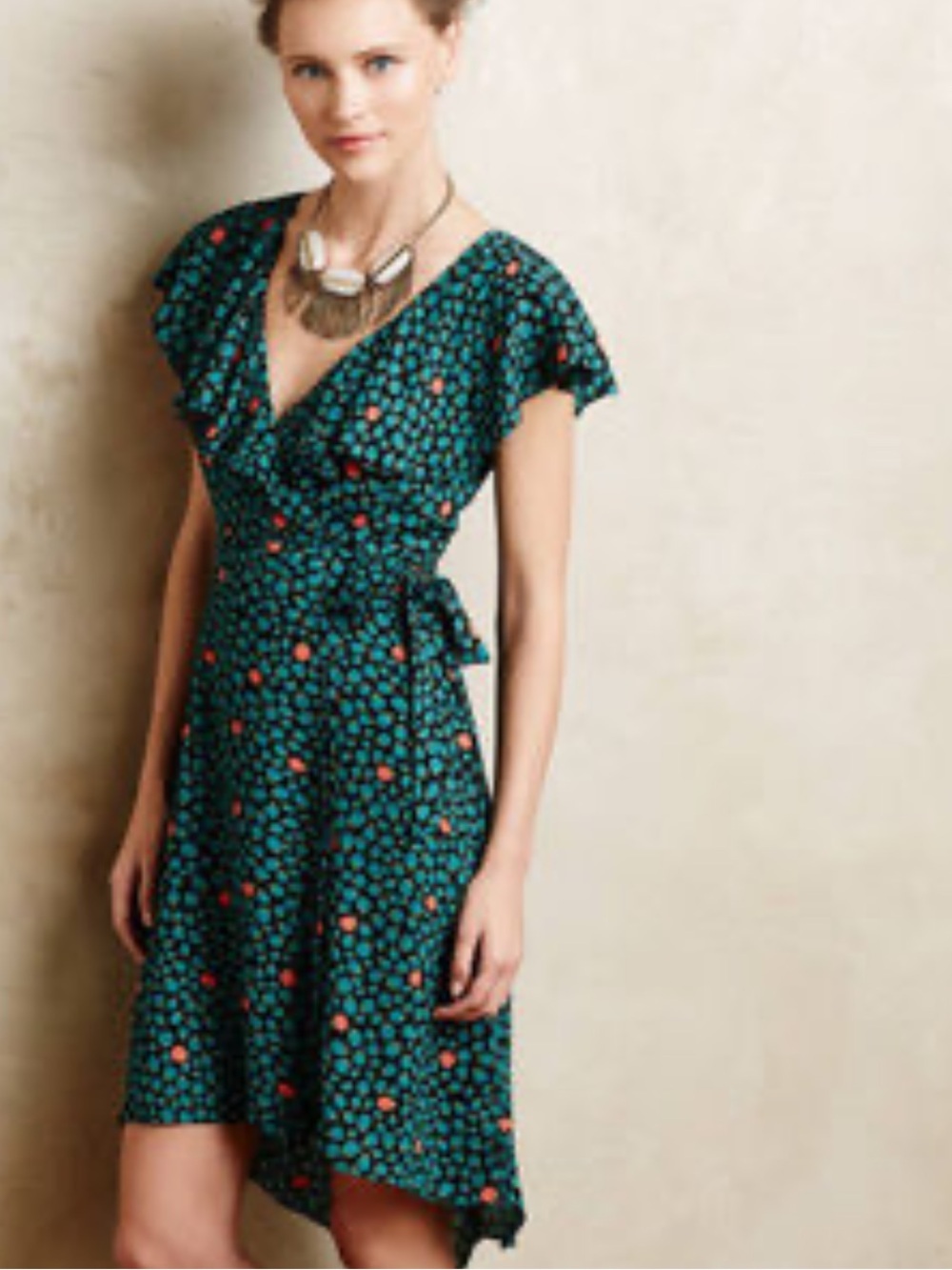 (BOGO FREE) ANTHROPOLOGIE HD IN PARIS RUFFLED WRAP DRESS 14